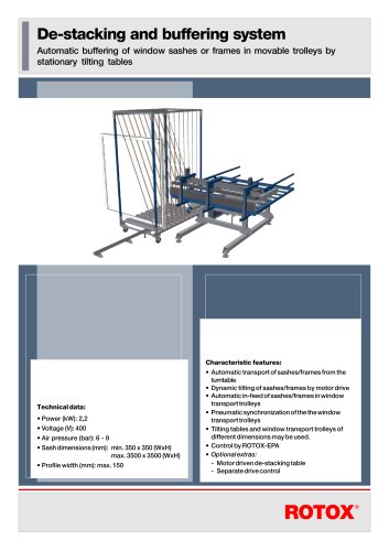 De-stacking and buffering system