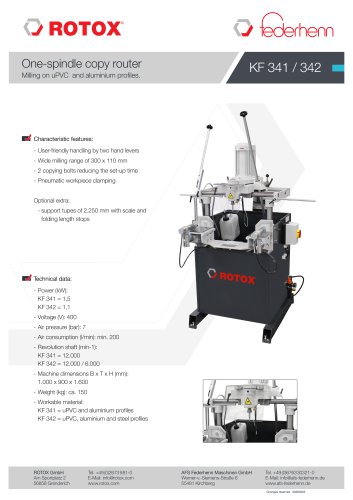 KF 341 / 342 One-spindle copy router