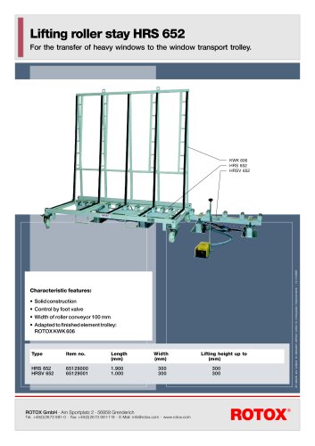 Lifting roller stay HRS 652