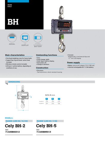 CRANE SCALES BH SERIES