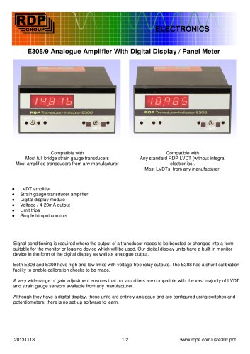 E308/9 Analogue Amplifier With Digital Display / Panel Meter