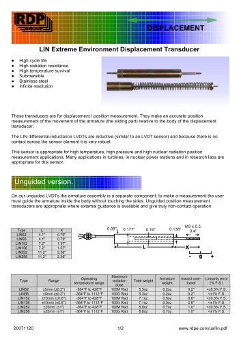 LIN Extreme Environment Displacement Transducer