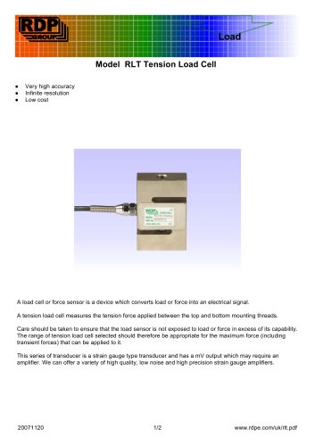 Model RLT Tension Load Cell