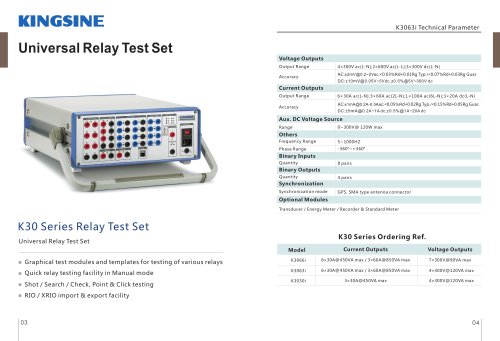 KINGSINE K3063i Earth impedance test device protection relay circuit breaker