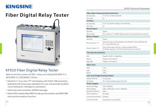 KINGSINE KF910 Fiber Digital Relay Tester