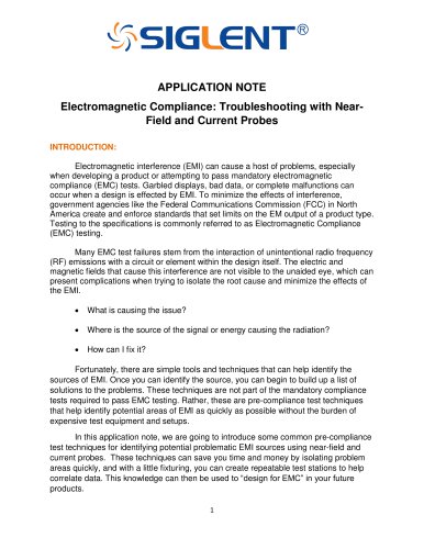 Electromagnetic Compliance: Troubleshooting with Near-Field and Current Probes