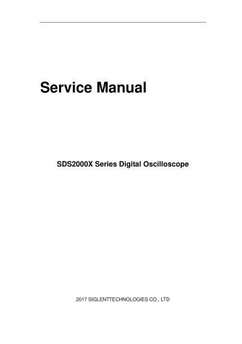 SIGLENT/oscilloscope/SDS2000X/service manual