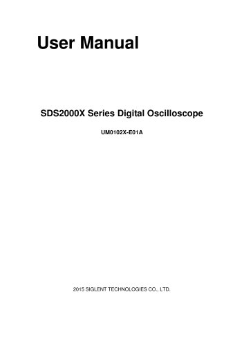 Siglent SDS2000X User Manual