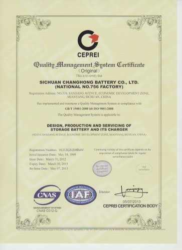 CHANGHONG ISO 9001