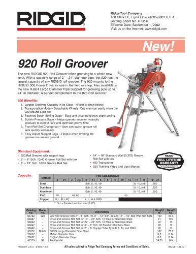 920 Roll Groover