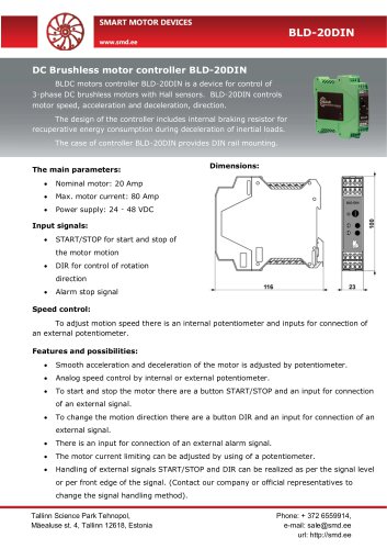 BLDC motor controller BLD-20DIN