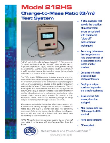 212HS Charge-to-Mass Ratio (Q/m) Meter