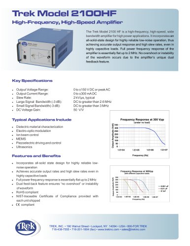 Trek Model 2100HF High-Frequency, High-Speed Amplifier