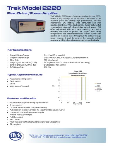 Trek Model 2220 Piezo Driver/Power Amplifier