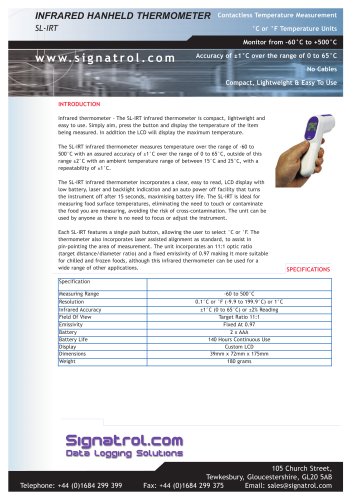 INFRARED HANHELD THERMOMETER SL-IRT