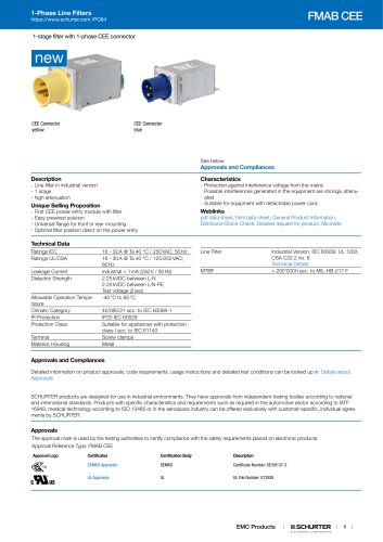 1-Phase Line Filters FMAB CEE