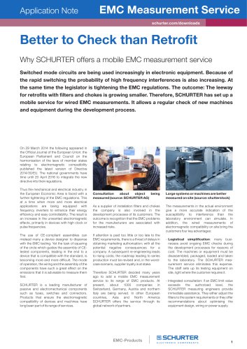 SCHURTER Application Note: EMC Measurement Service