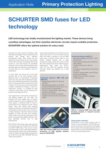 SCHURTER Application Note: Primary Protection Lighting