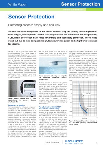 SCHURTER White Paper: Sensor Protection