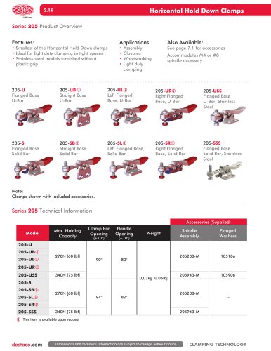 5000 SERIES HEAVY DUTY HORIZONTAL HOLD DOWN CLAMPS