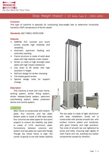 DIT-B Series Drop Weight Impact tester (NDT)