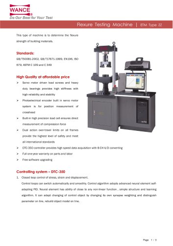 ETM-ZZ Series Flexure Testing Machine