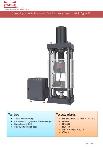 HUT Type D  Servo-hydraulic