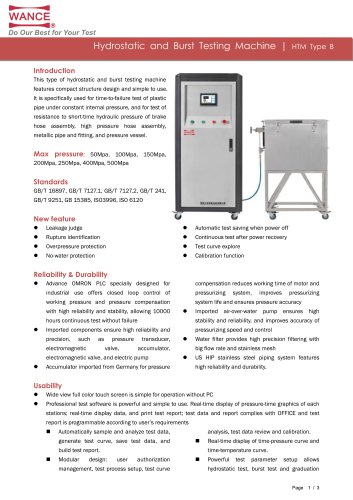 Hydrostatic and Burst Testing Machine (50~500MPa)