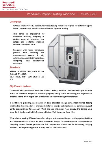 New pendulum impact tester (150J~450J)