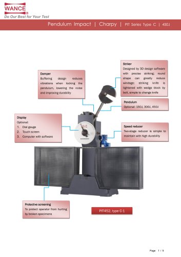 Pendulum Charpy Impact Tester 150J~450J