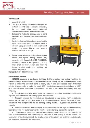 Rebar bending testing machine