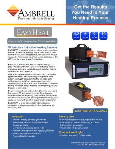 EASYHEAT LI power from 4.2kW to 10kW, operation from 150kHz to 400kHz