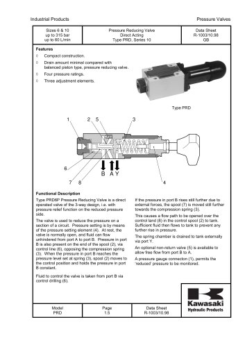 PRD - Pressure Reducing Vavlve Direct Acting