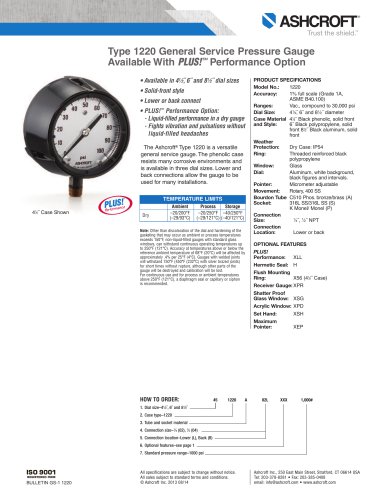 1220 Pressure Gauge