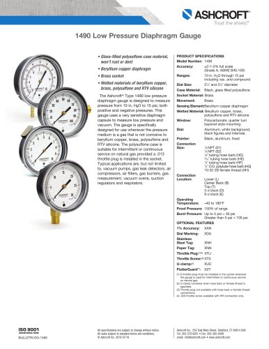 1490 Low Pressure Diaphragm Gauge