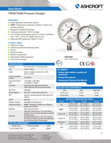 T5500 Pressure Gauge