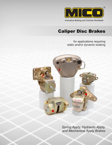 Caliper Disc Brakes for applications requiring static and/or dynamic braking