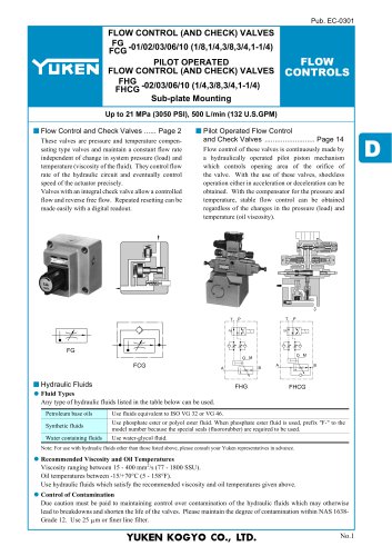 Flow Control (& Check) / Pilot Operated Flow Control (& Check) Valves