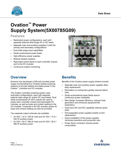 Data SheetPage -1Ovation™ Power Supply System