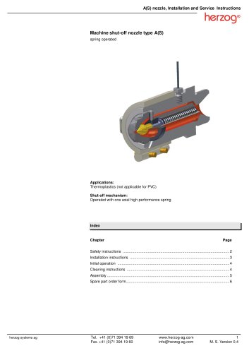 Machine shut-off nozzle type A(S) spring operate