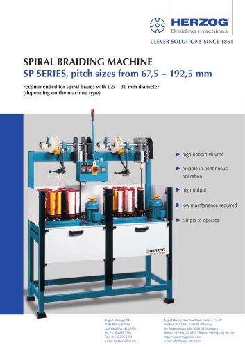 Spiral braiding machine type SP 2/1/12-90