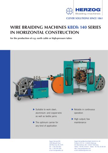 Wire braiding machine type KBDh 1/32-140, horizontal with take-up unit AW 1200