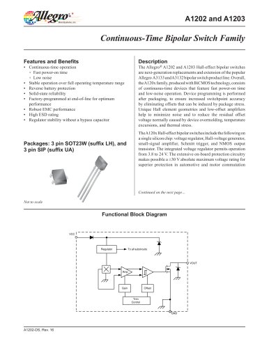 A1202 and A1203: Continuous-Time Bipolar Switch Family 