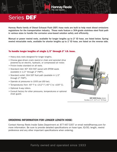 Series DEF Diesel Exhaust Fluid Transfer