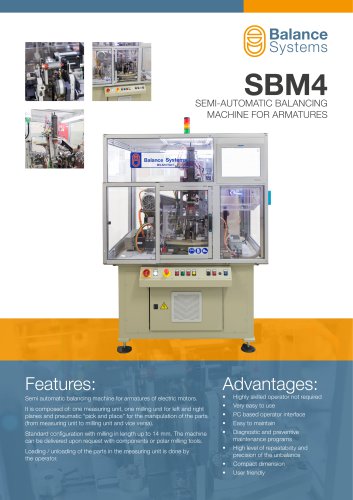 SBM4 SEMI-AUTOMATIC BALANCING MACHINE FOR ARMATURES