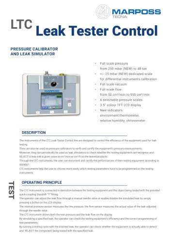 LEAK TEST CALIBRATOR