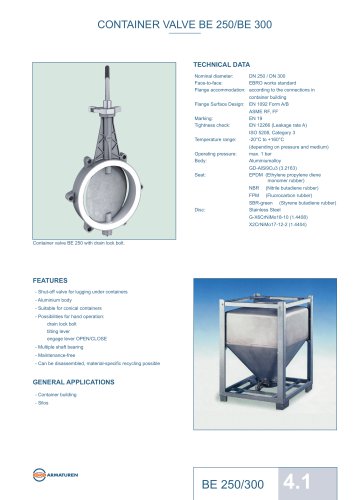 CONTAINER VALVE BE 250/BE 300