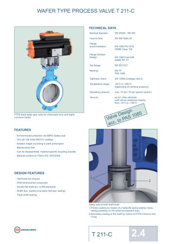 WAFER TYPE PROCESS VALVE T 211-C