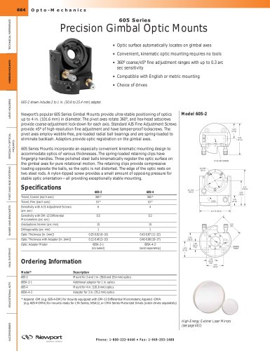 605 Series Low-distortion Gimbal Mirror Mount  