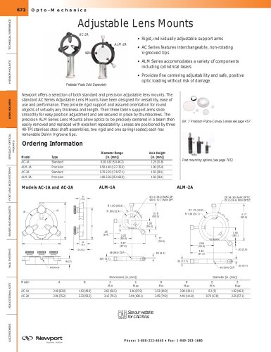 Adjustable Lens Mounts  